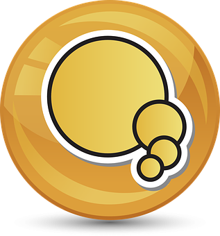 Orange Speech Bubble Icon PNG