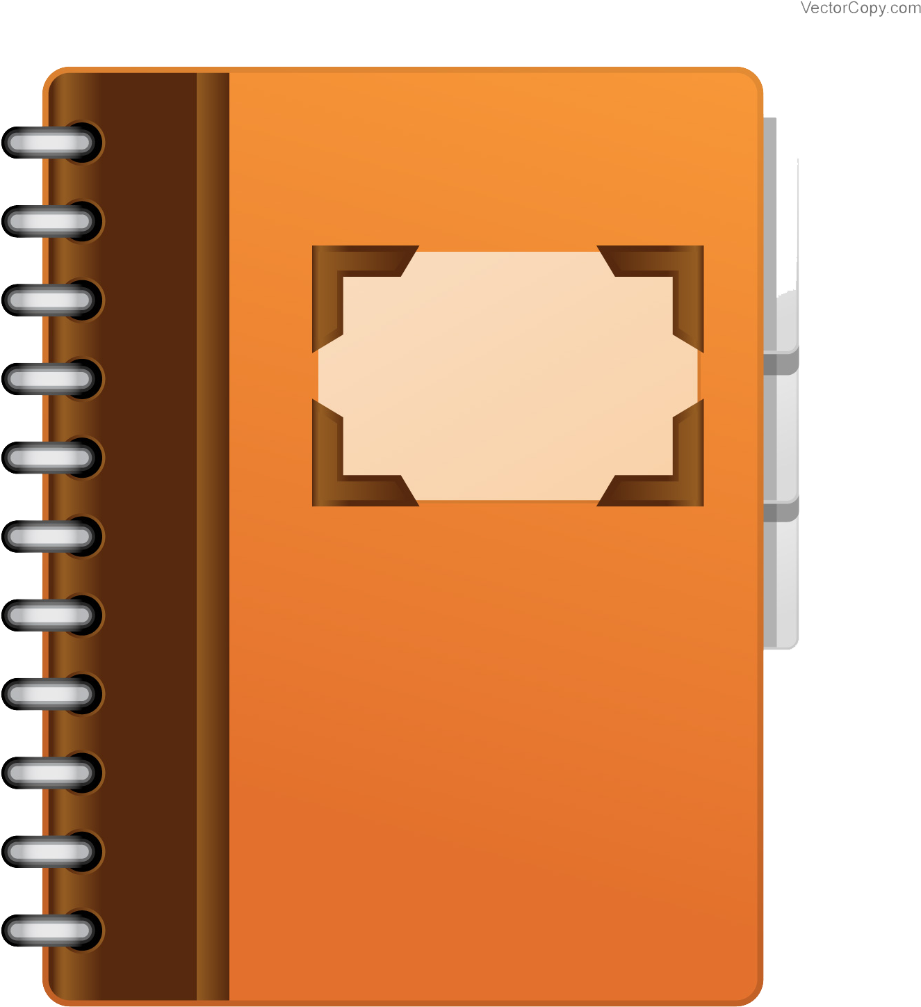 Orange Spiral Notebook Vector PNG
