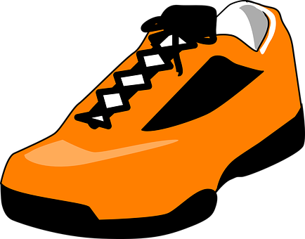 Orange Sport Shoe Illustration PNG