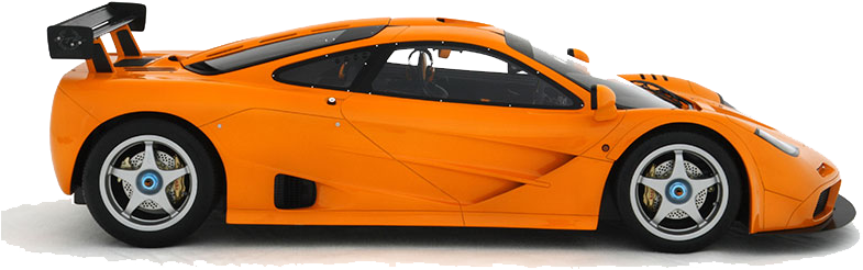 Orange Sports Car Profile View PNG