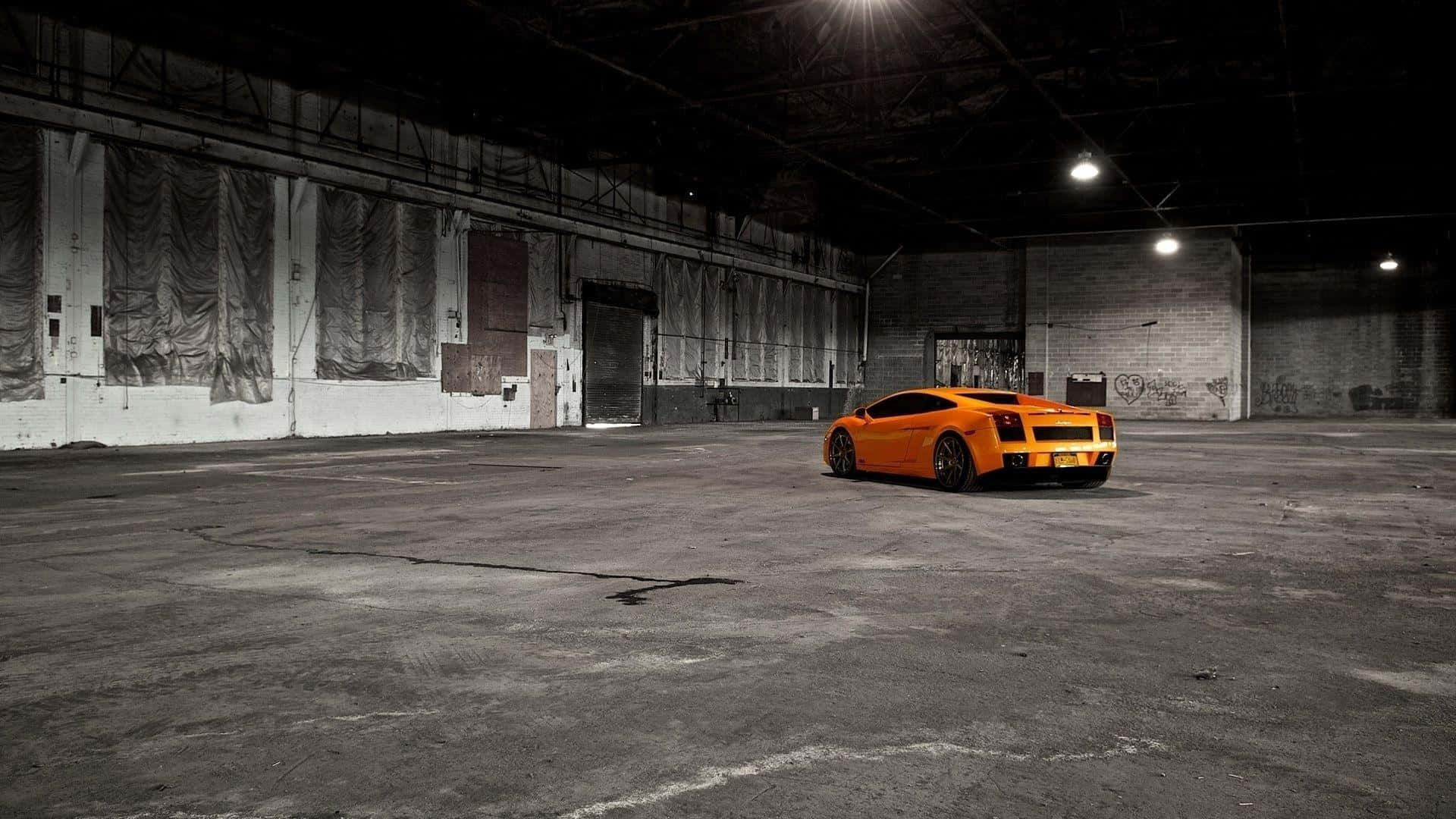 Orange Sports Carin Abandoned Warehouse Wallpaper