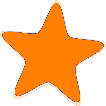 Orange Star Graphic PNG