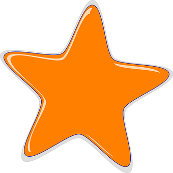 Orange Star Illustration PNG