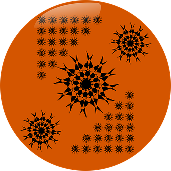 Orange Star Pattern Ball PNG