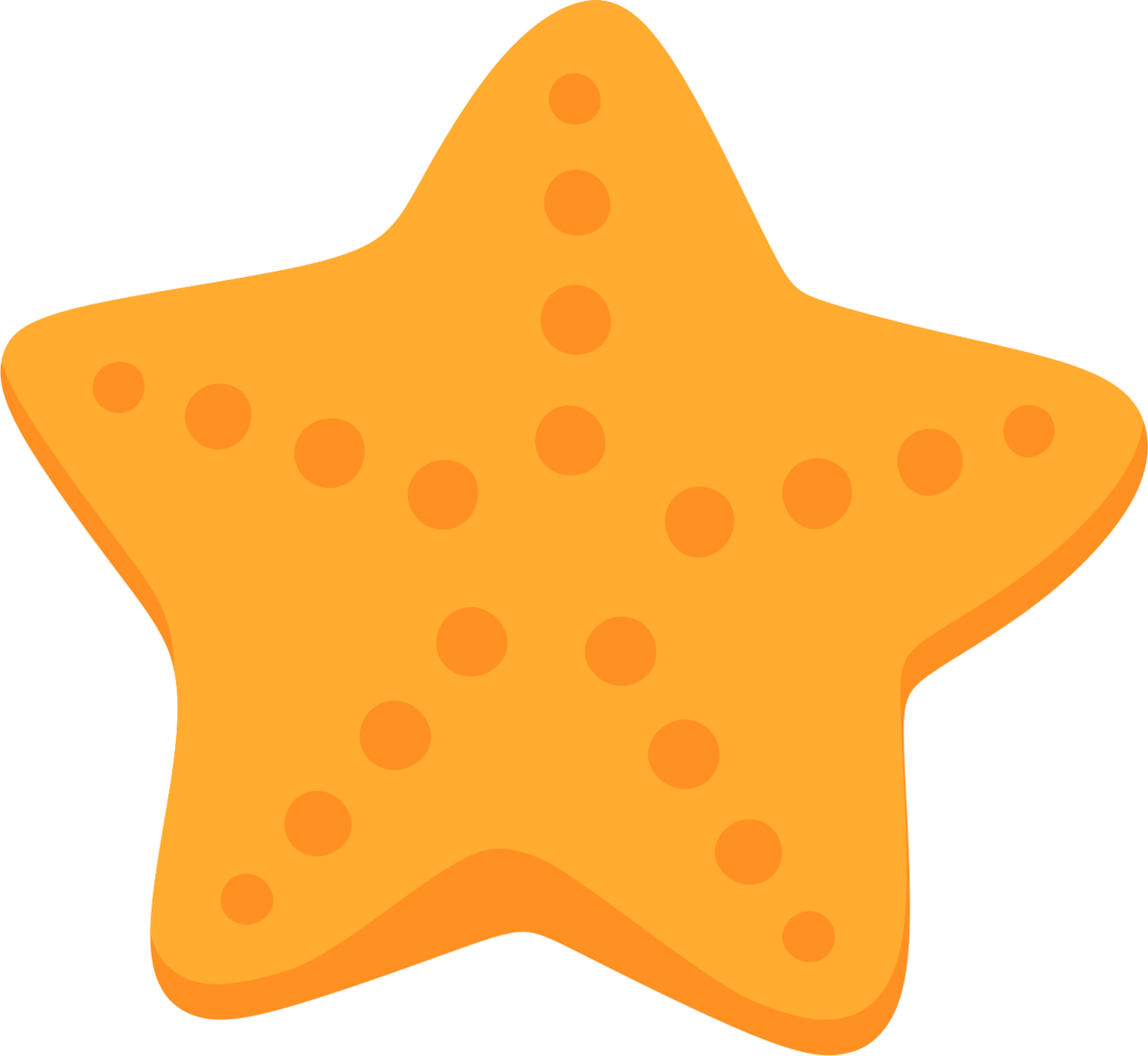 Orange Starfish Illustration PNG