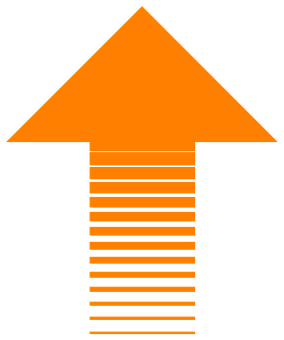 Orange Striped Arrow Graphic PNG