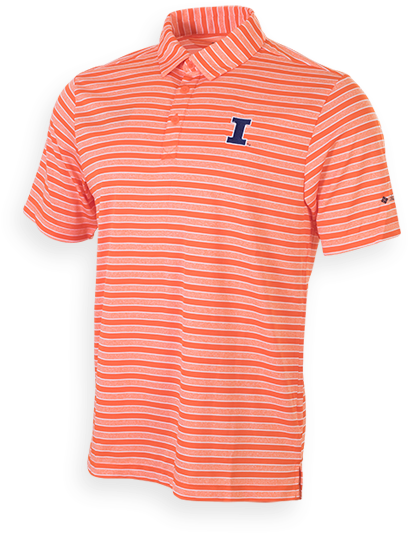 Orange Striped Polo Shirt PNG