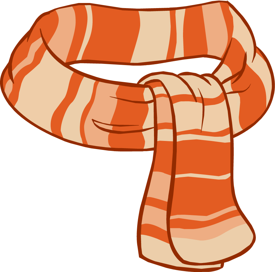 Orange Striped Scarf Illustration PNG
