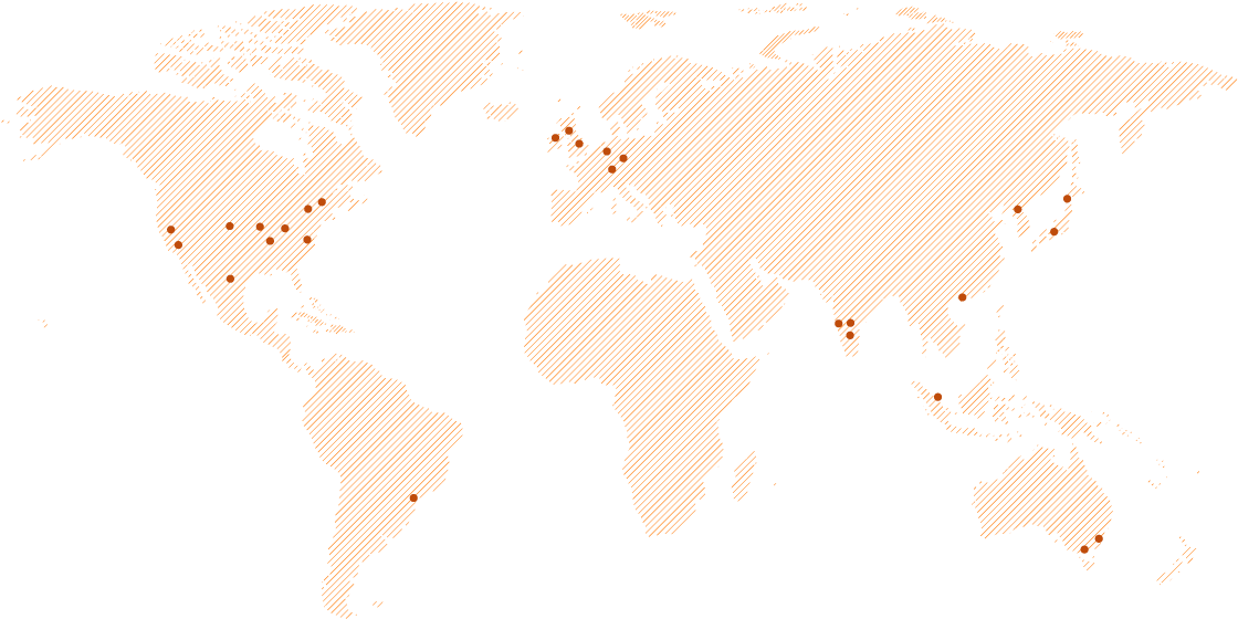 Orange Striped World Map PNG