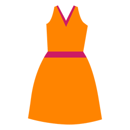 Orange Summer Dress Vector PNG
