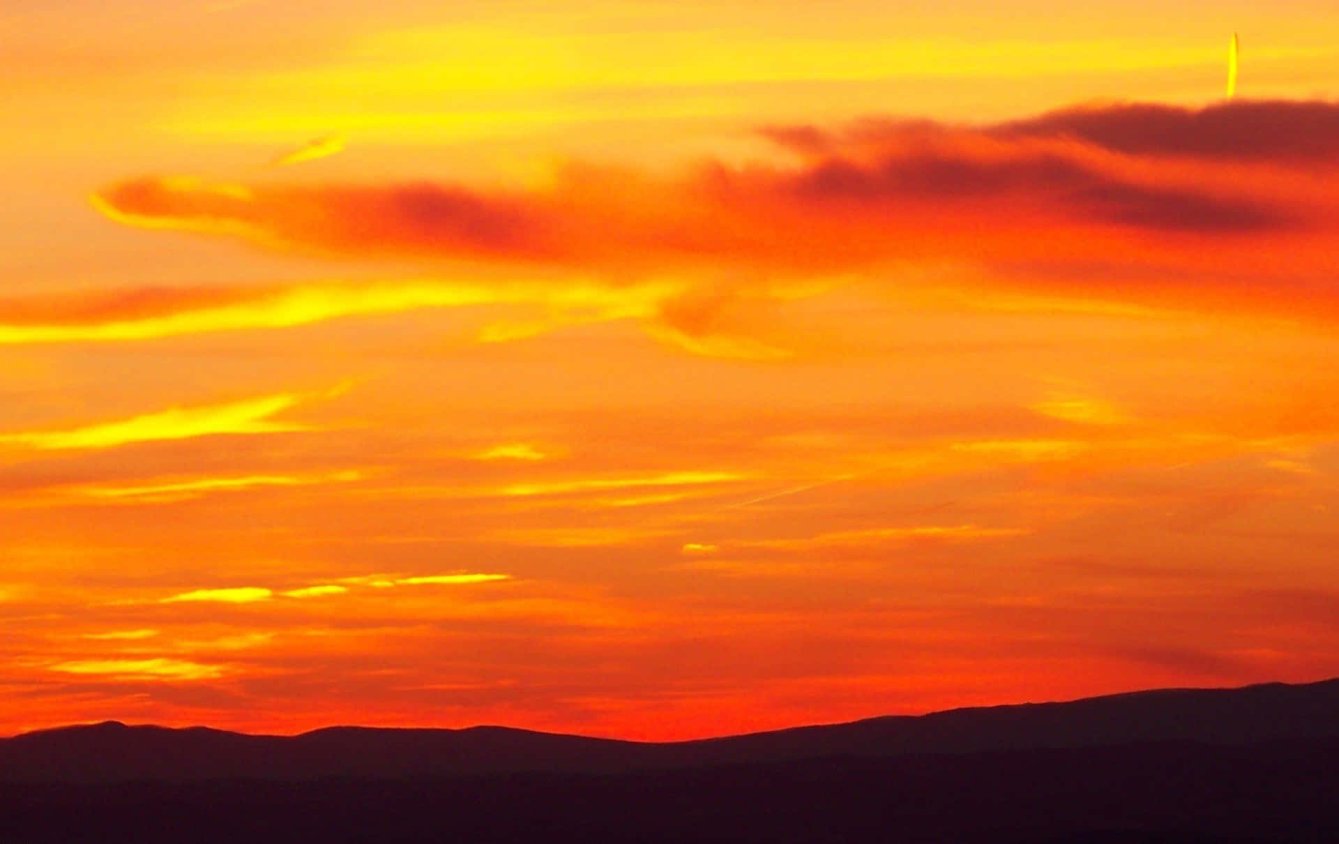 Beautiful Orange Sunset at the Horizon Wallpaper