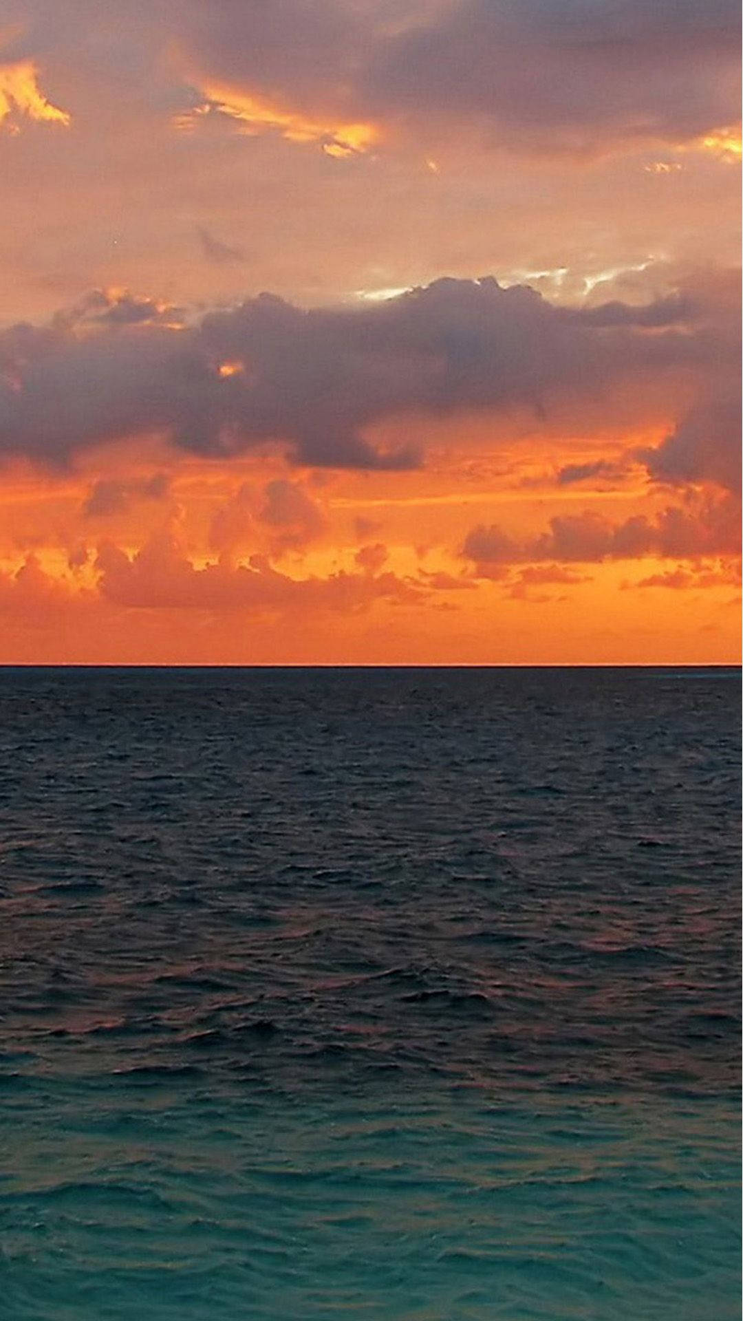 Orange Sunset Ocean Wallpaper