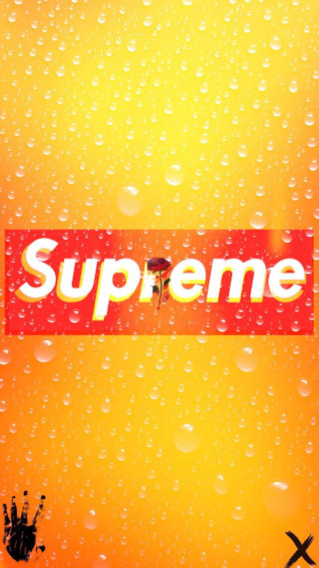 Orange Supreme Logo Condensation Wallpaper