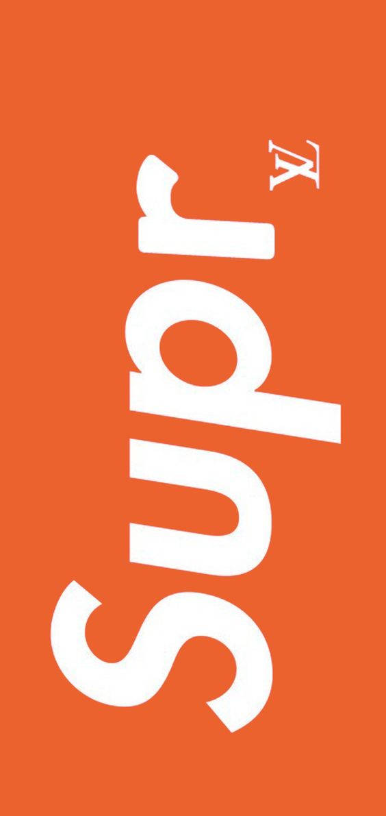 Orange Supreme Logo Plain Bg Wallpaper