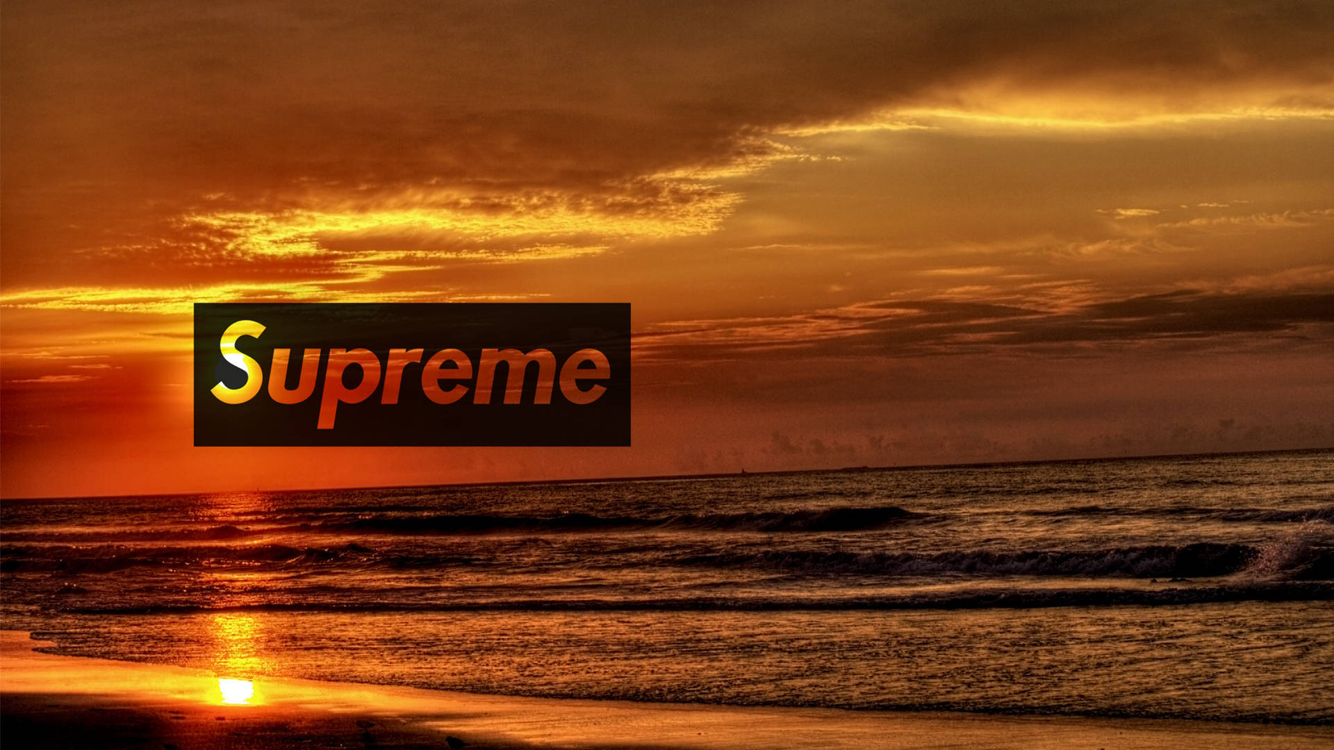 Orange Supreme Sunset Beach Wallpaper