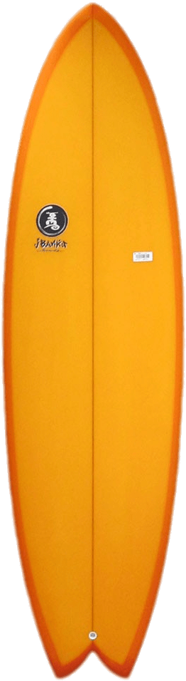 Orange Surfboard Standing Vertical PNG