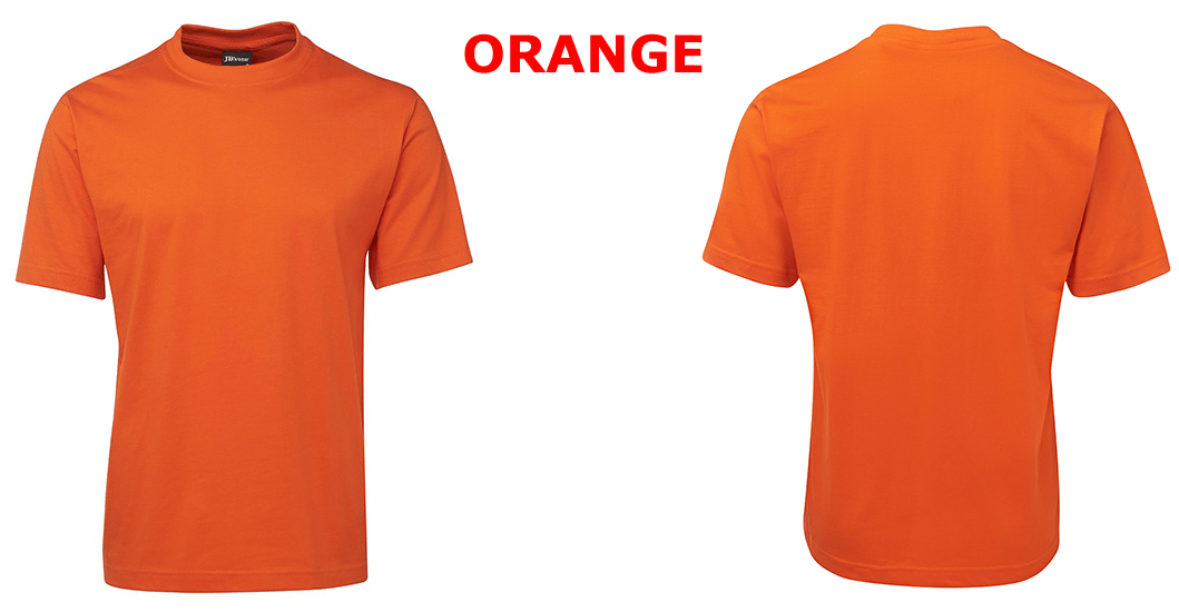 Orange T Shirt Frontand Back View PNG