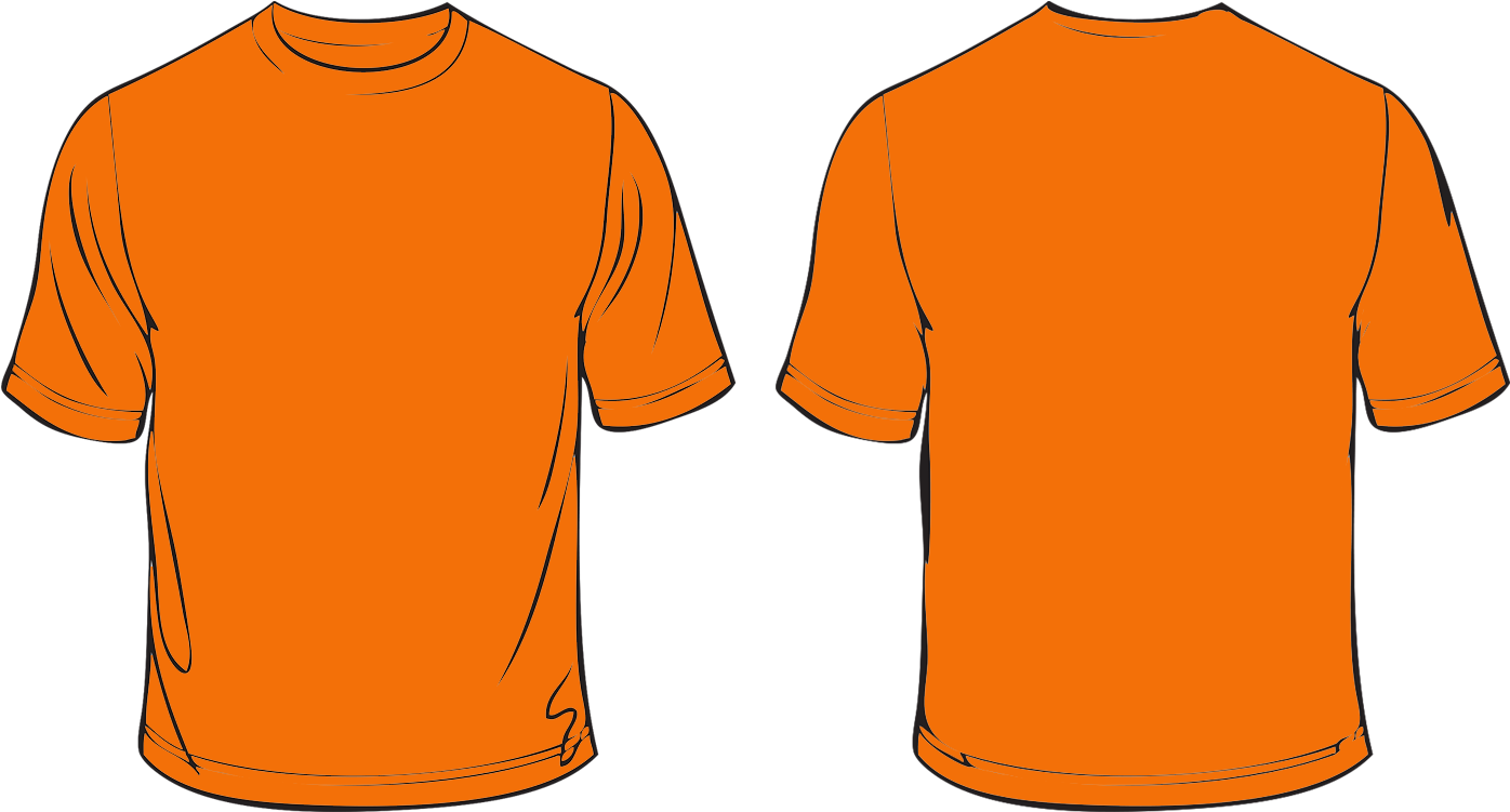 Orange T Shirt Template Front Back PNG