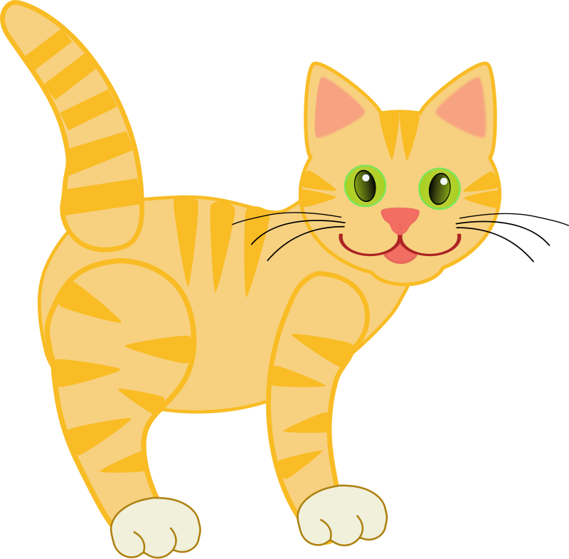 Orange Tabby Cartoon Cat PNG