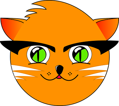 Orange Tabby Cartoon Face PNG