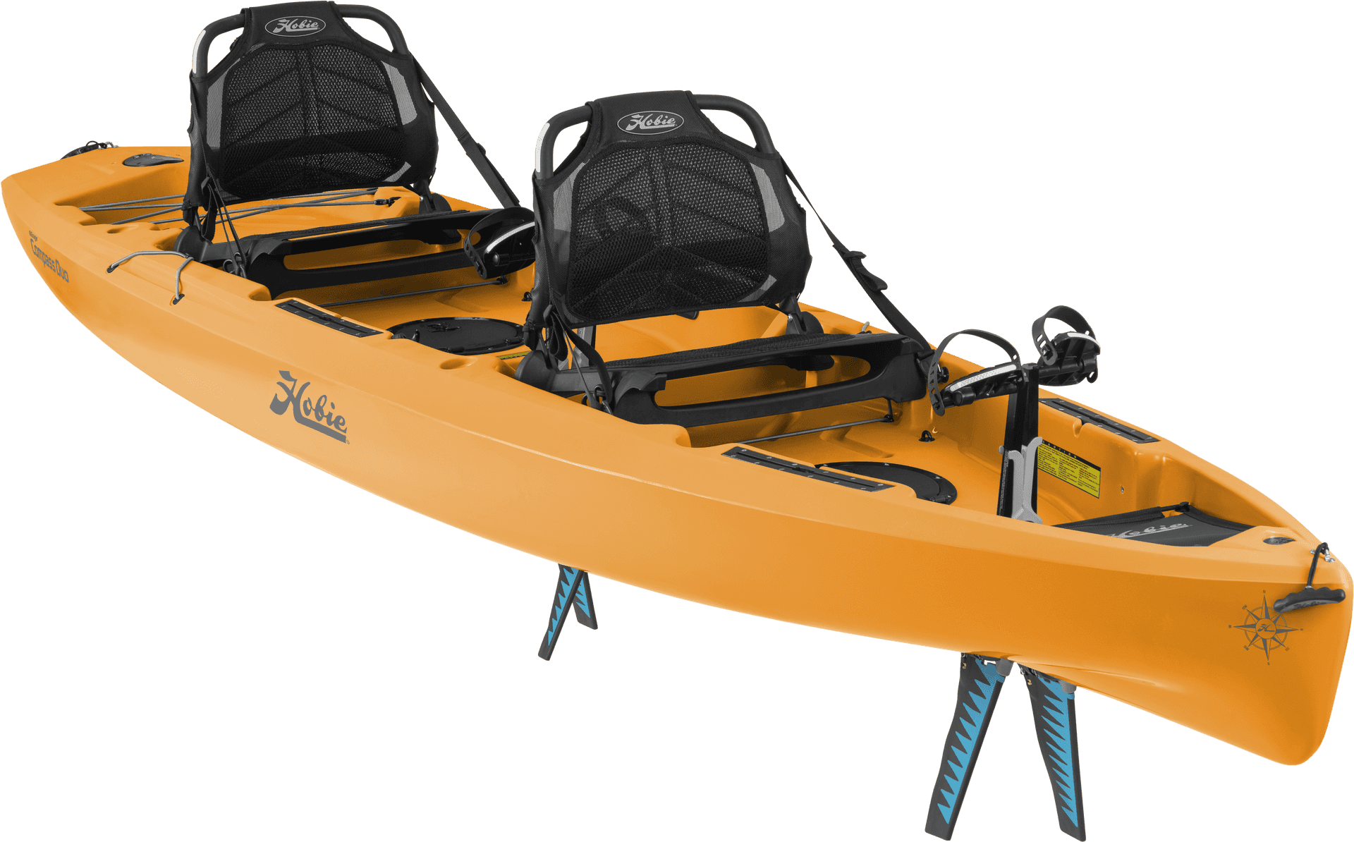 Orange Tandem Kayakwith Pedals PNG