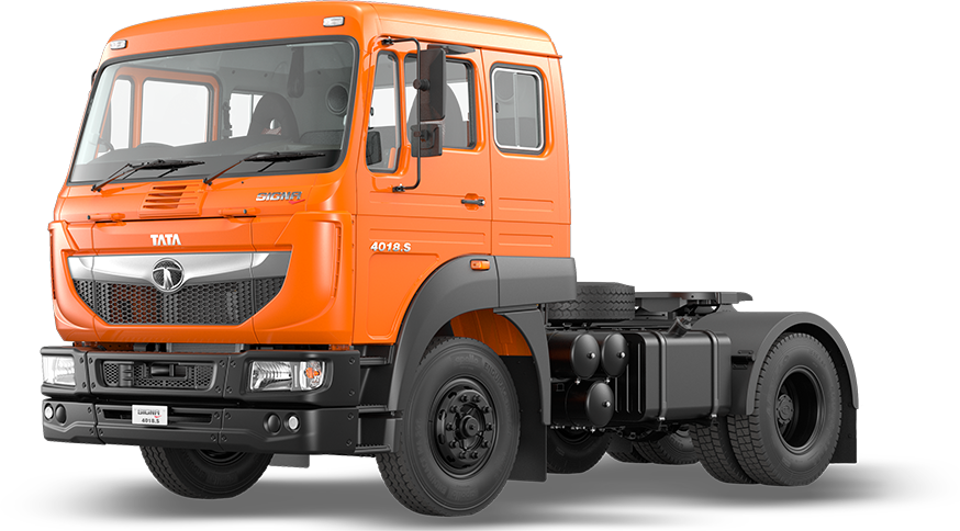 Orange Tata4018 S Truck Profile PNG
