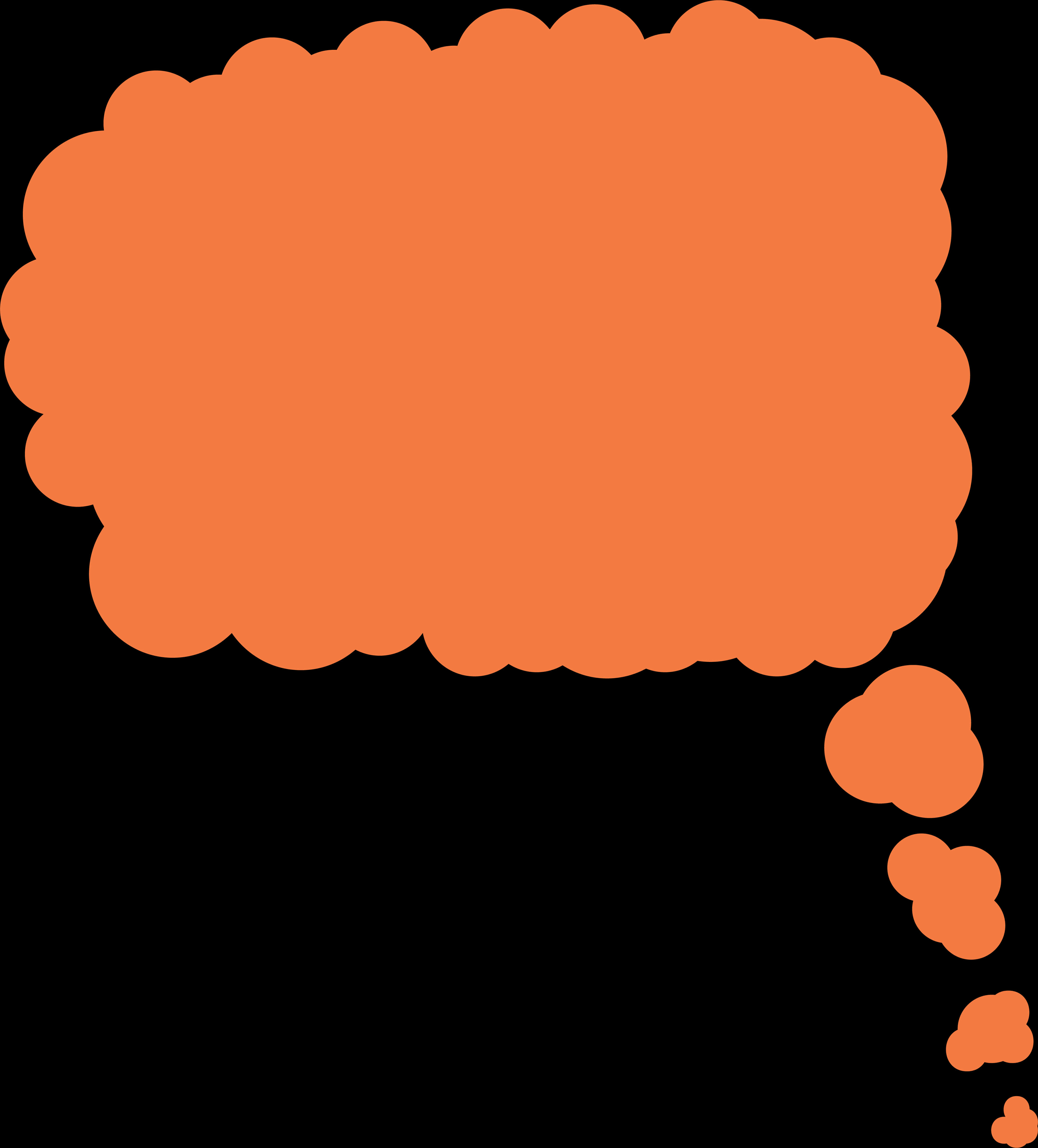 Orange Thought Bubble Graphic PNG
