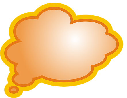 Orange Thought Bubble Graphic PNG