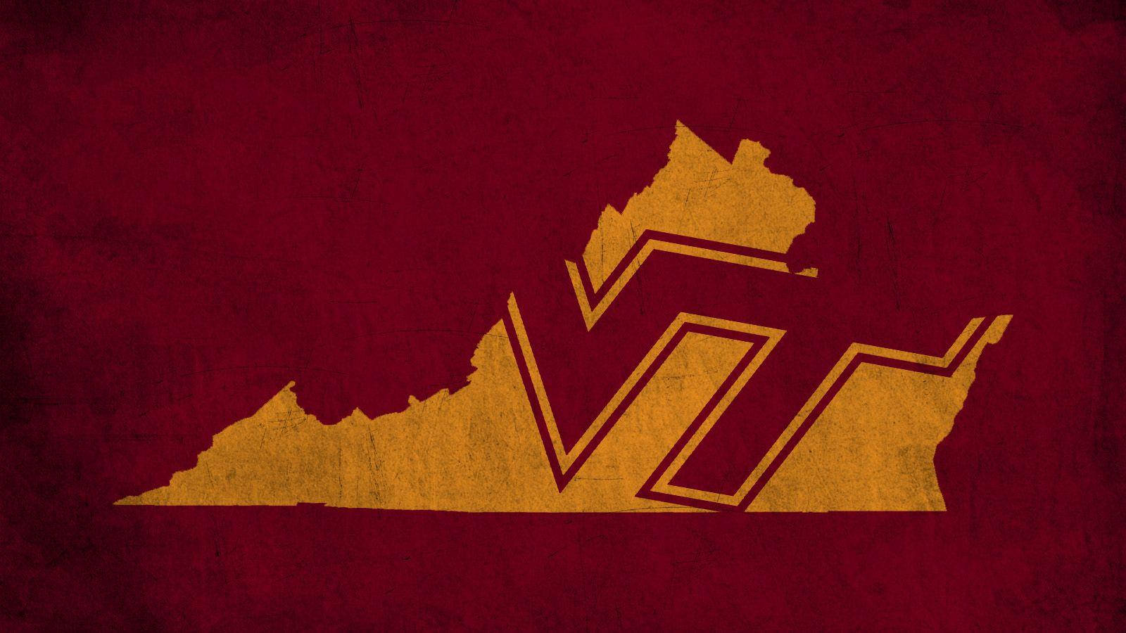 Orange Torn Virginia Tech Logo Wallpaper