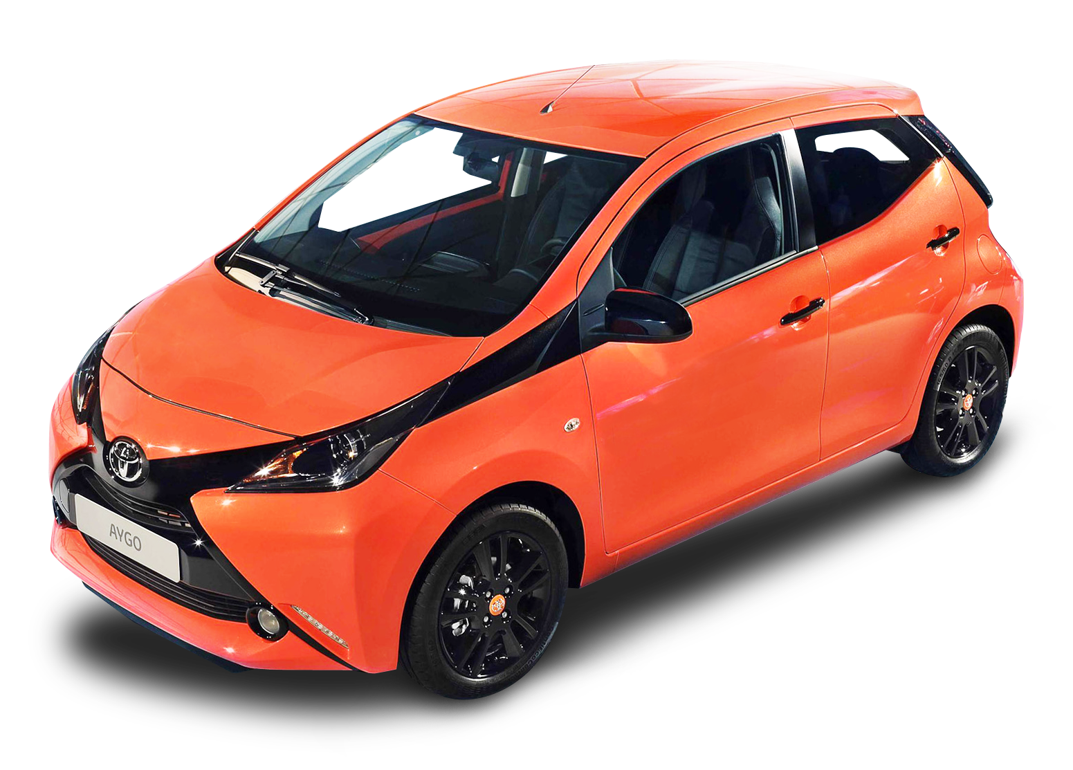 Orange Toyota Aygo Side View PNG
