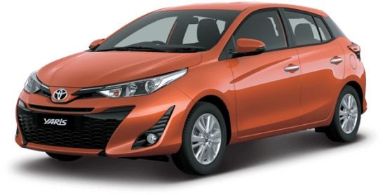 Orange Toyota Yaris Studio View PNG