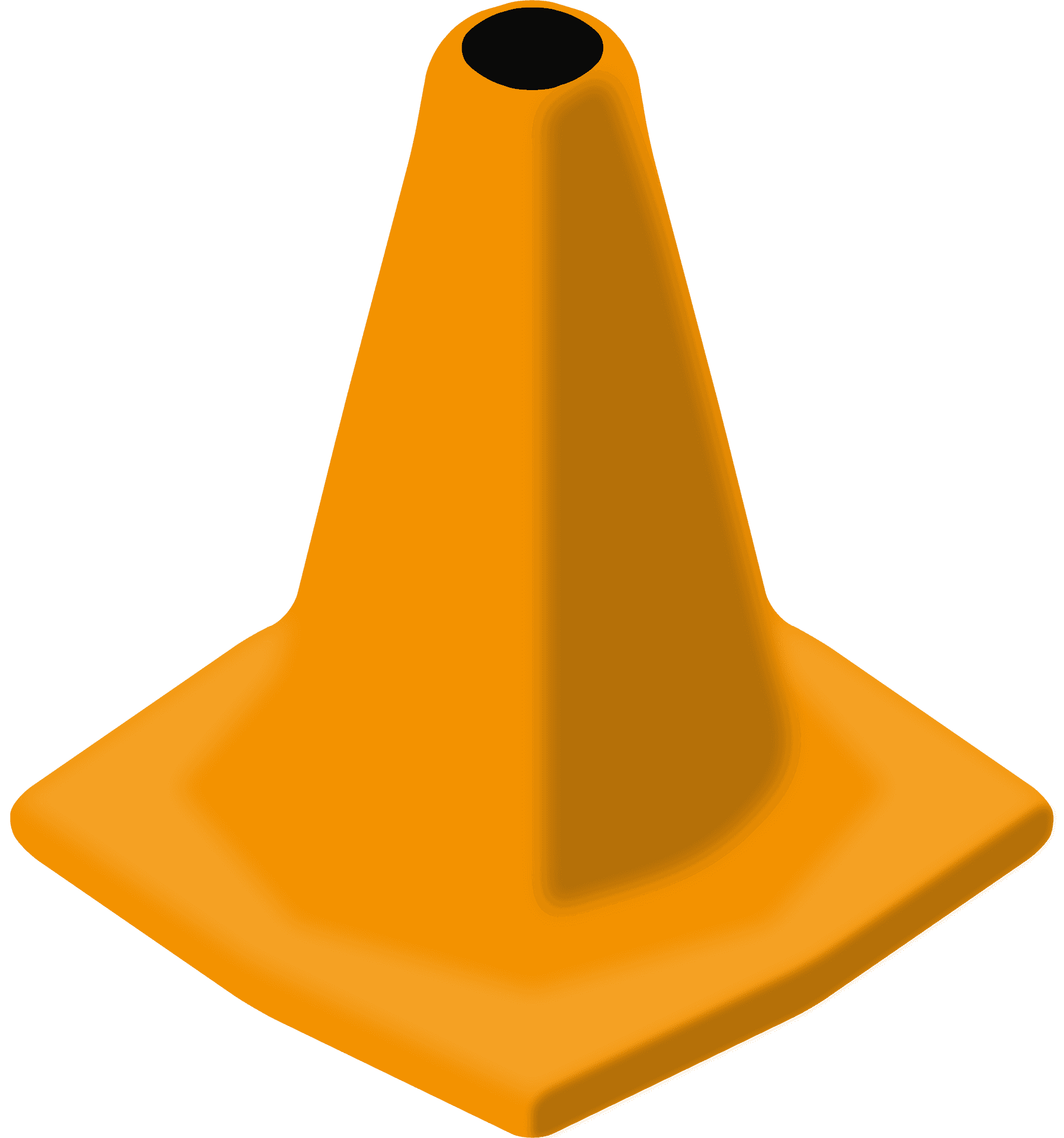 Orange Traffic Cone Graphic PNG