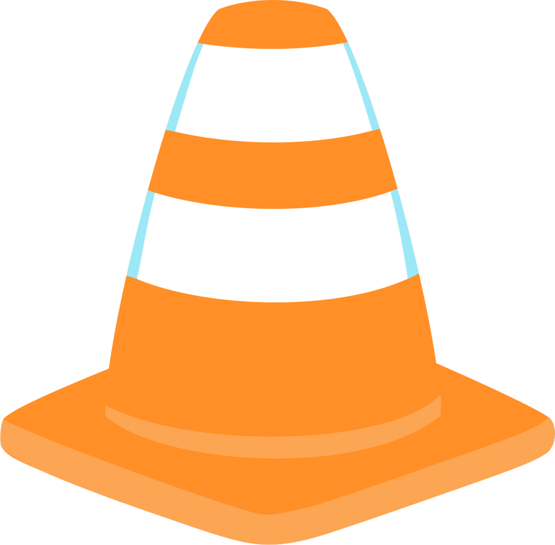 Orange Traffic Cone Vector PNG