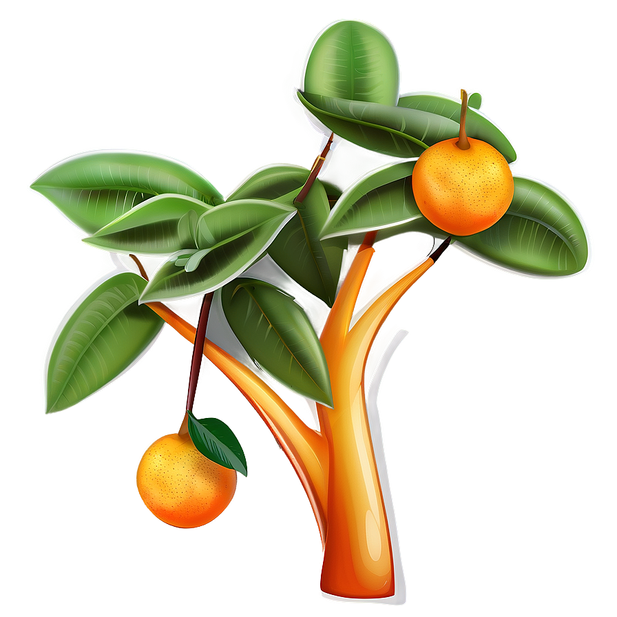 Orange Tree Illustration Png Vvq PNG