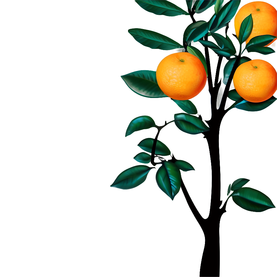 Orange Tree Silhouette Png Glr PNG