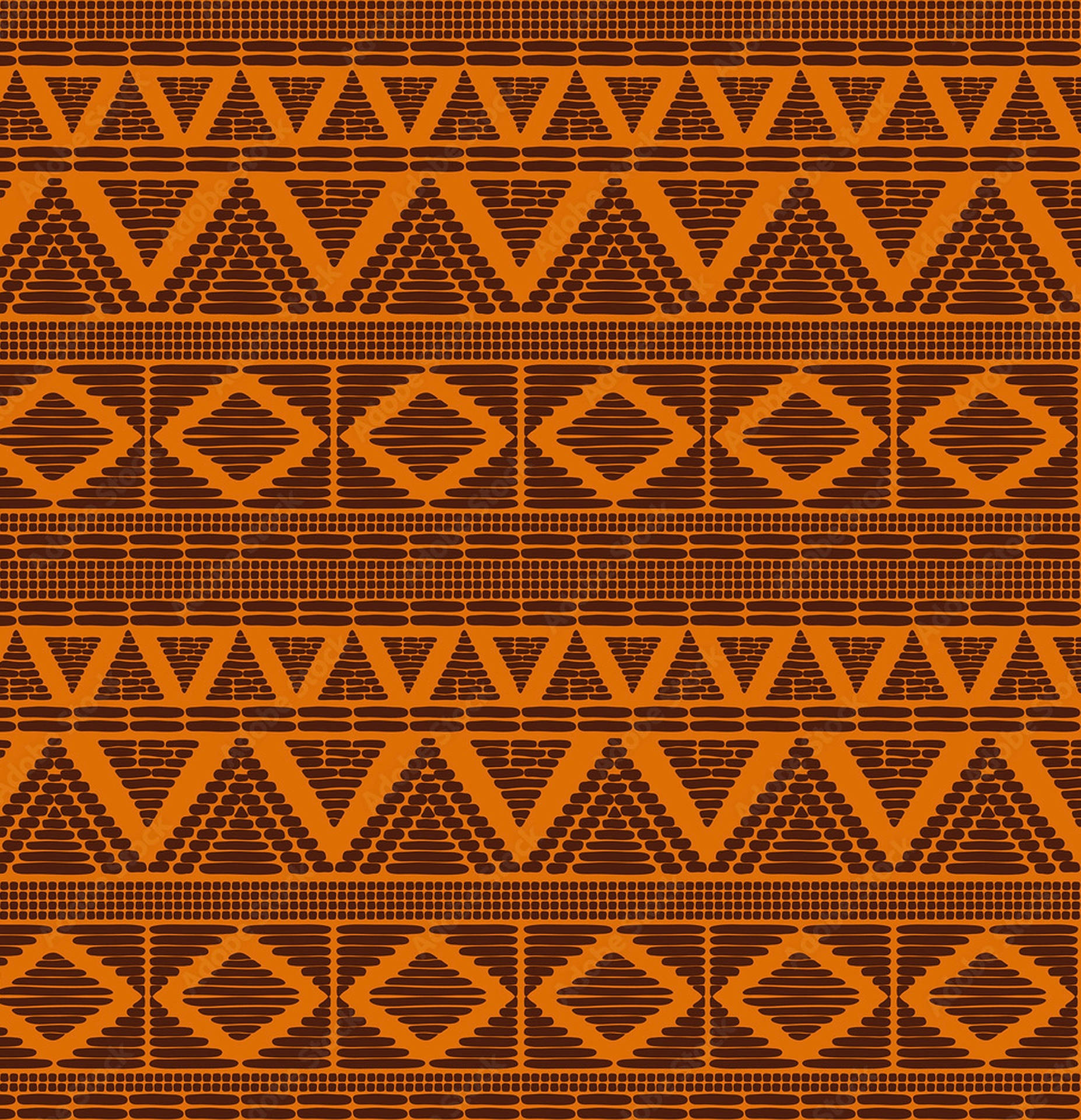 Orange Stammemønster Wallpaper