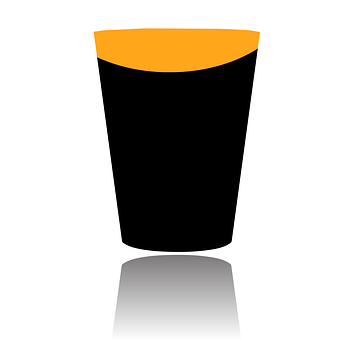 Orange Trimmed Black Vase Graphic PNG