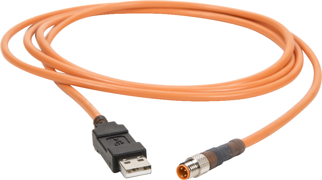 Orange U S B Cablewith D C Power Connector PNG