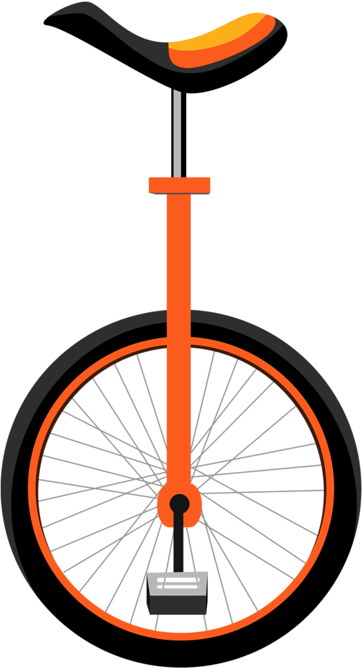 Orange Unicycle Vector Illustration PNG