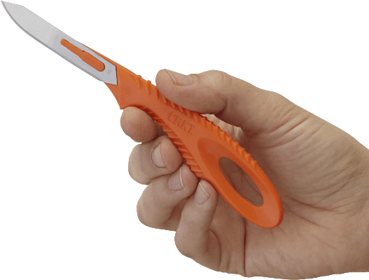 Orange Utility Knifein Hand PNG