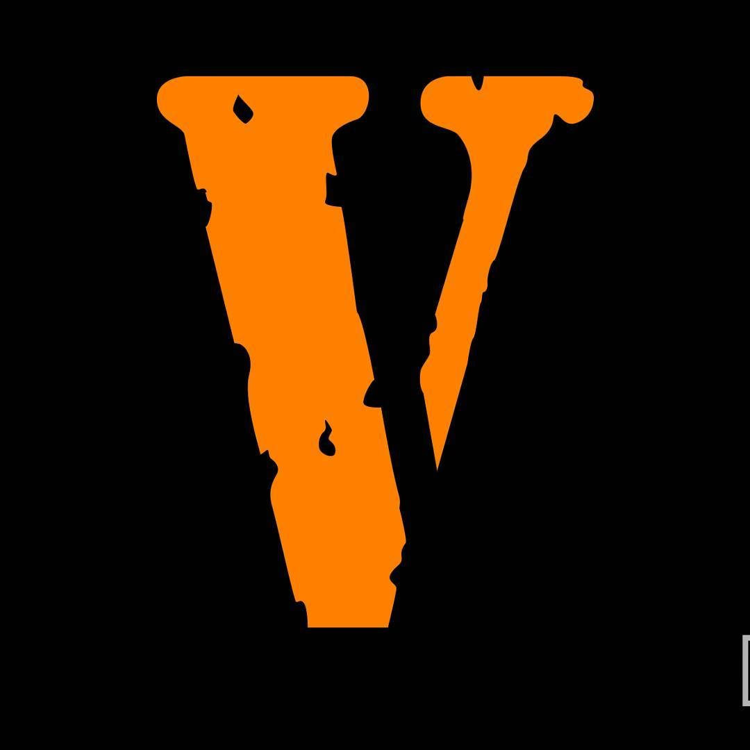 Orange V Logo On Black Vlone Pfp Wallpaper