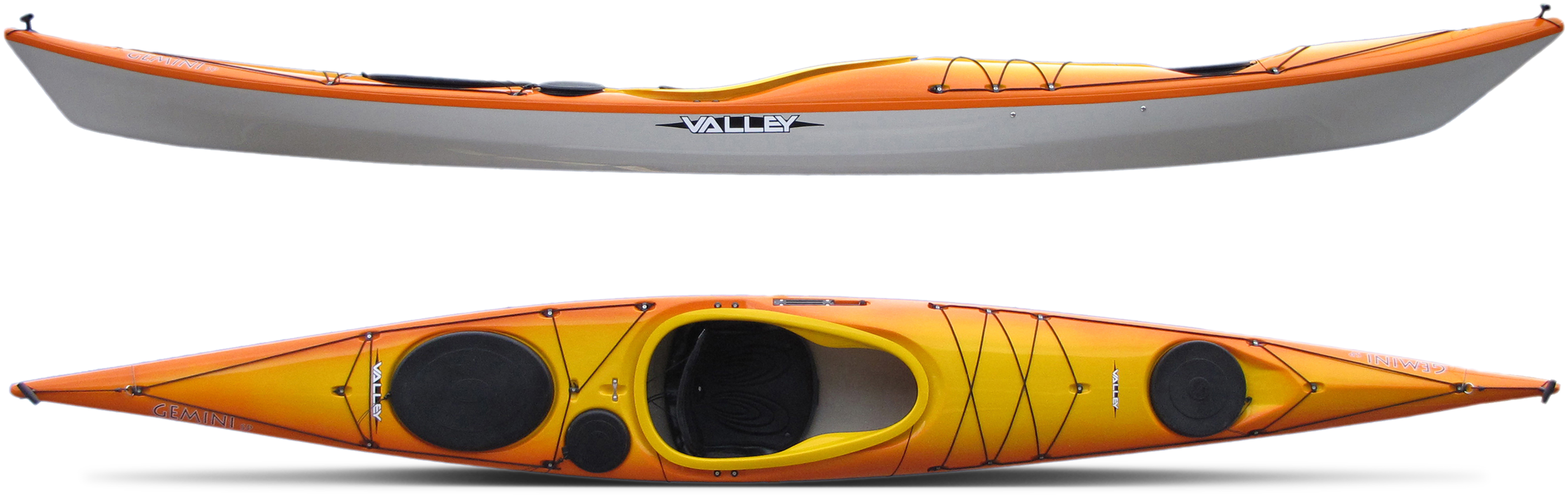 Orange Valley Sea Kayak Topand Side View PNG