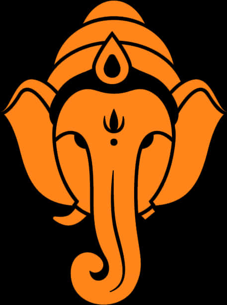 Orange Vinayagar Silhouette PNG