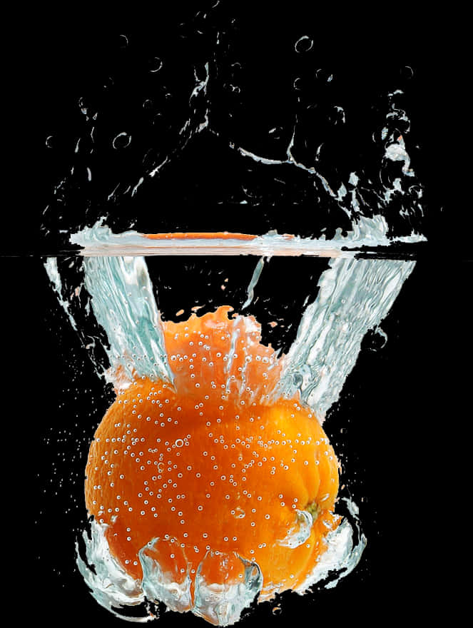 Orange Water Splash Photography PNG