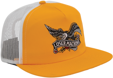 Orange White Trucker Hat Loser Machine Embroidery PNG