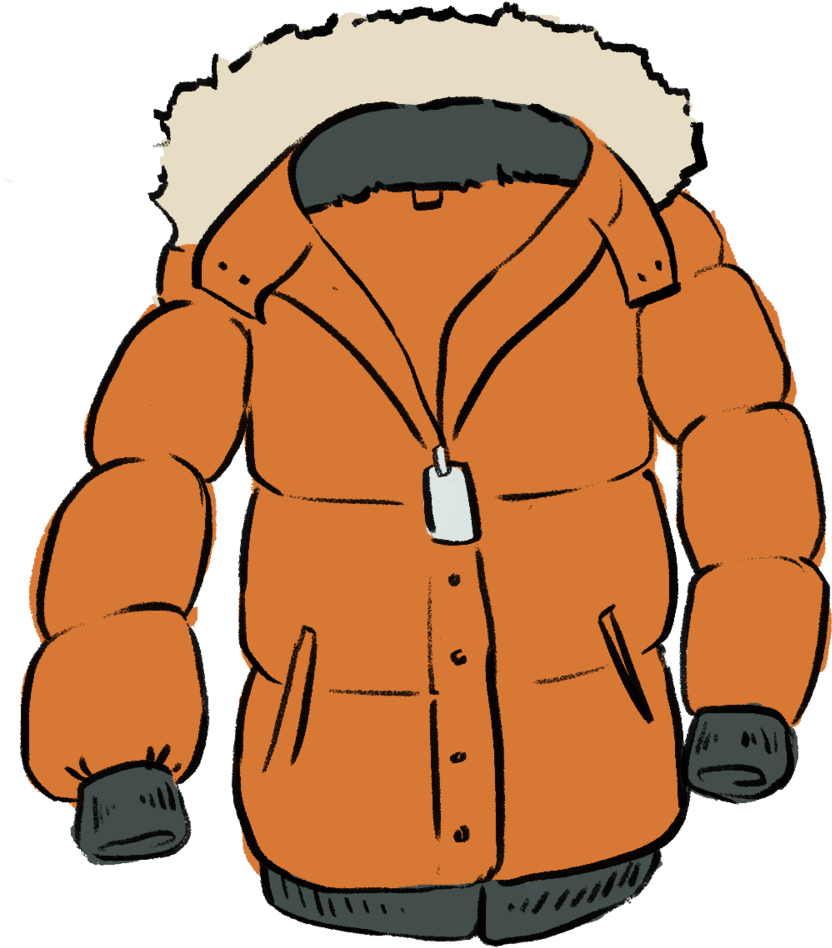 Orange Winter Coat Illustration PNG