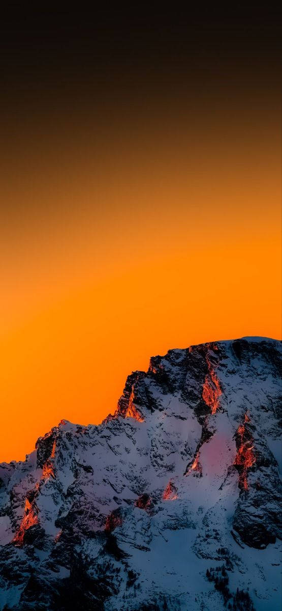 Download Orange Winter Sky Best Smartphone Wallpaper 