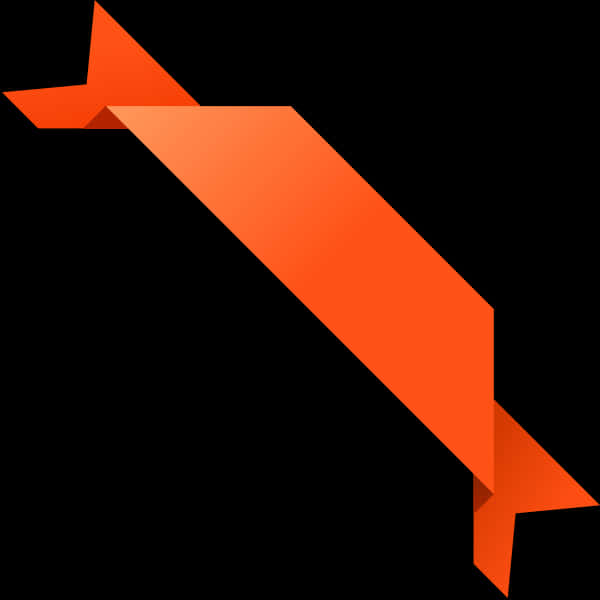 Orange3 D Corner Ribbon Graphic PNG