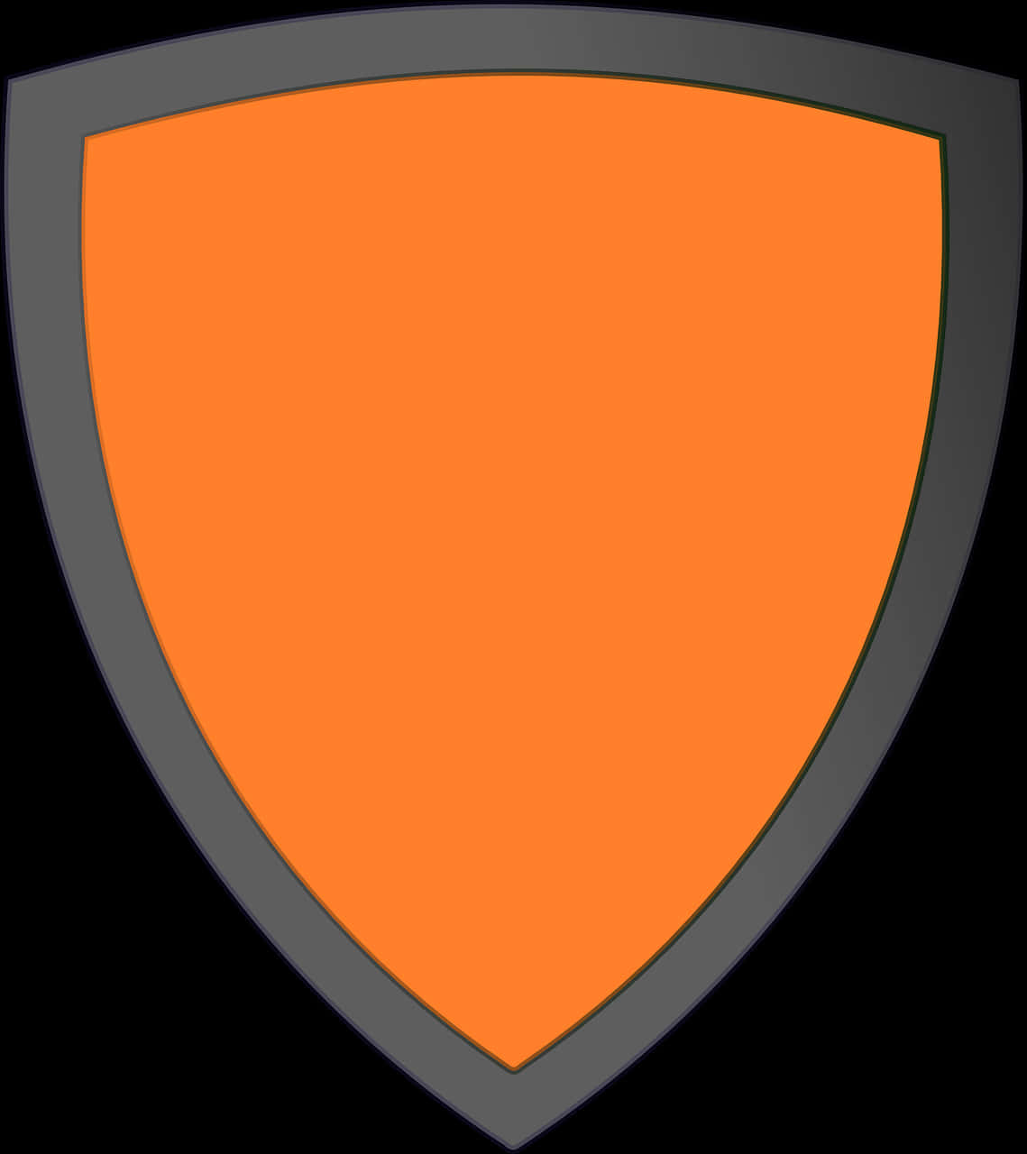 Orange Black Shield Graphic PNG