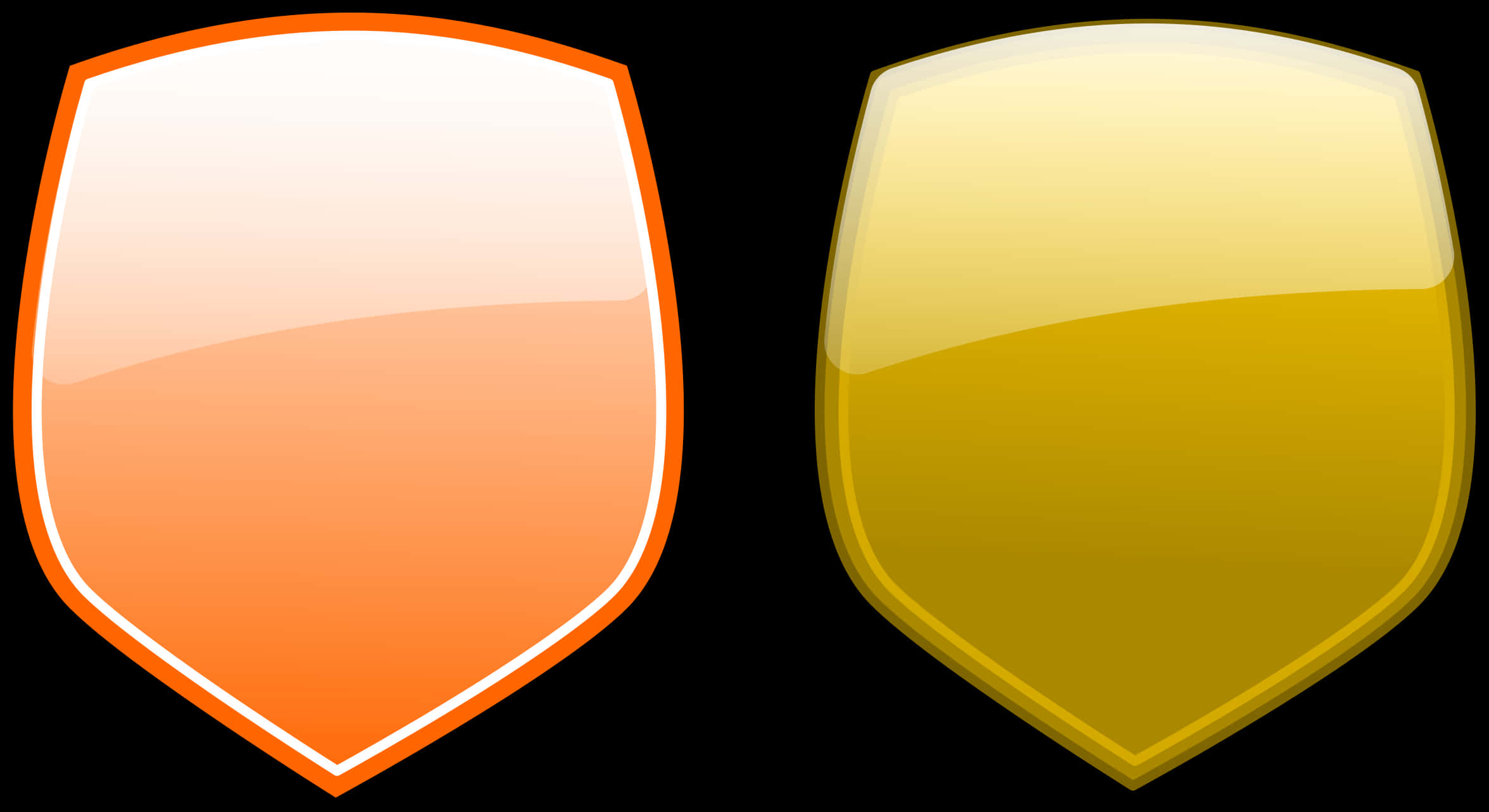 Orangeand Gold Shields PNG